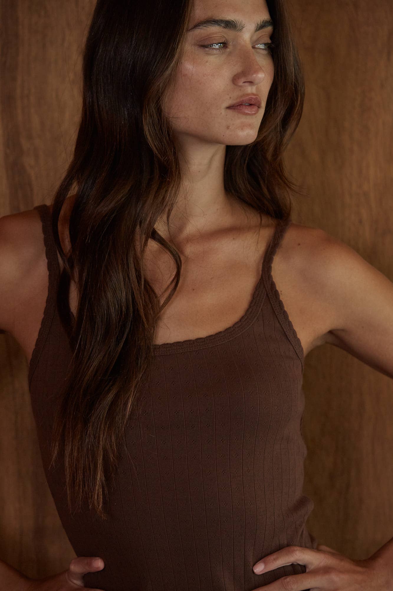 L10099T2 | Knit Cotton Pointelle Cami