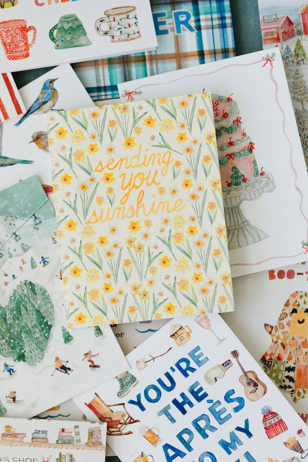 Sending Sunshine Daffodil Greeting Card, Floral Greeting