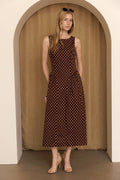 JD10237-1 - POLKA DOT FIT & FLARE MIDI DRESS