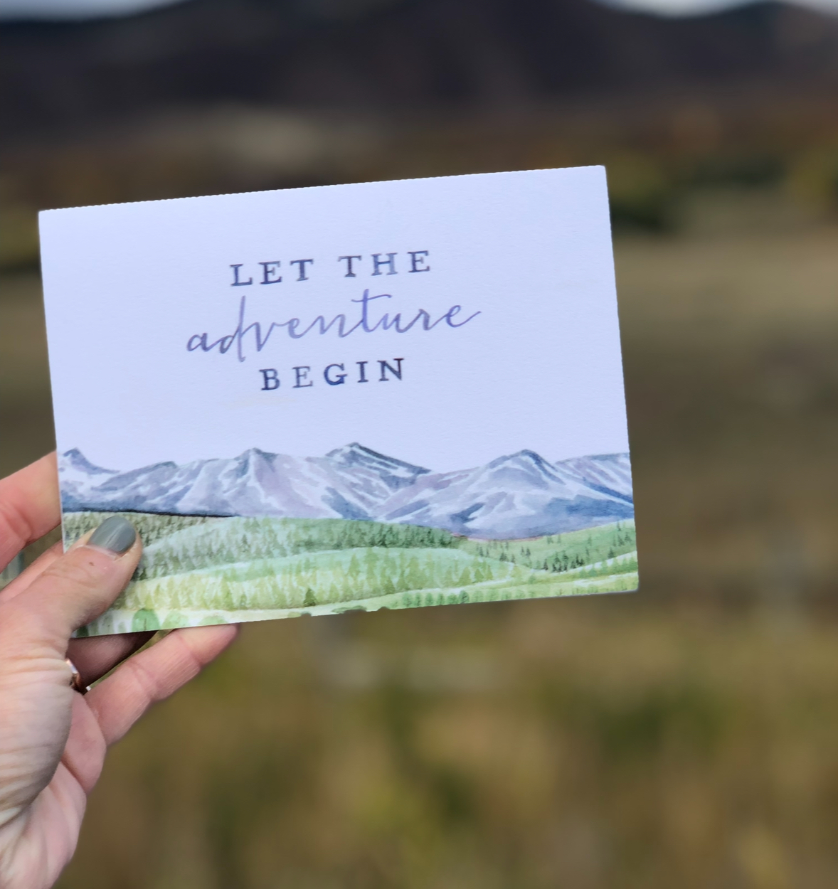 Let The Adventure Begin Greeting Card, Grad or Wedding Card