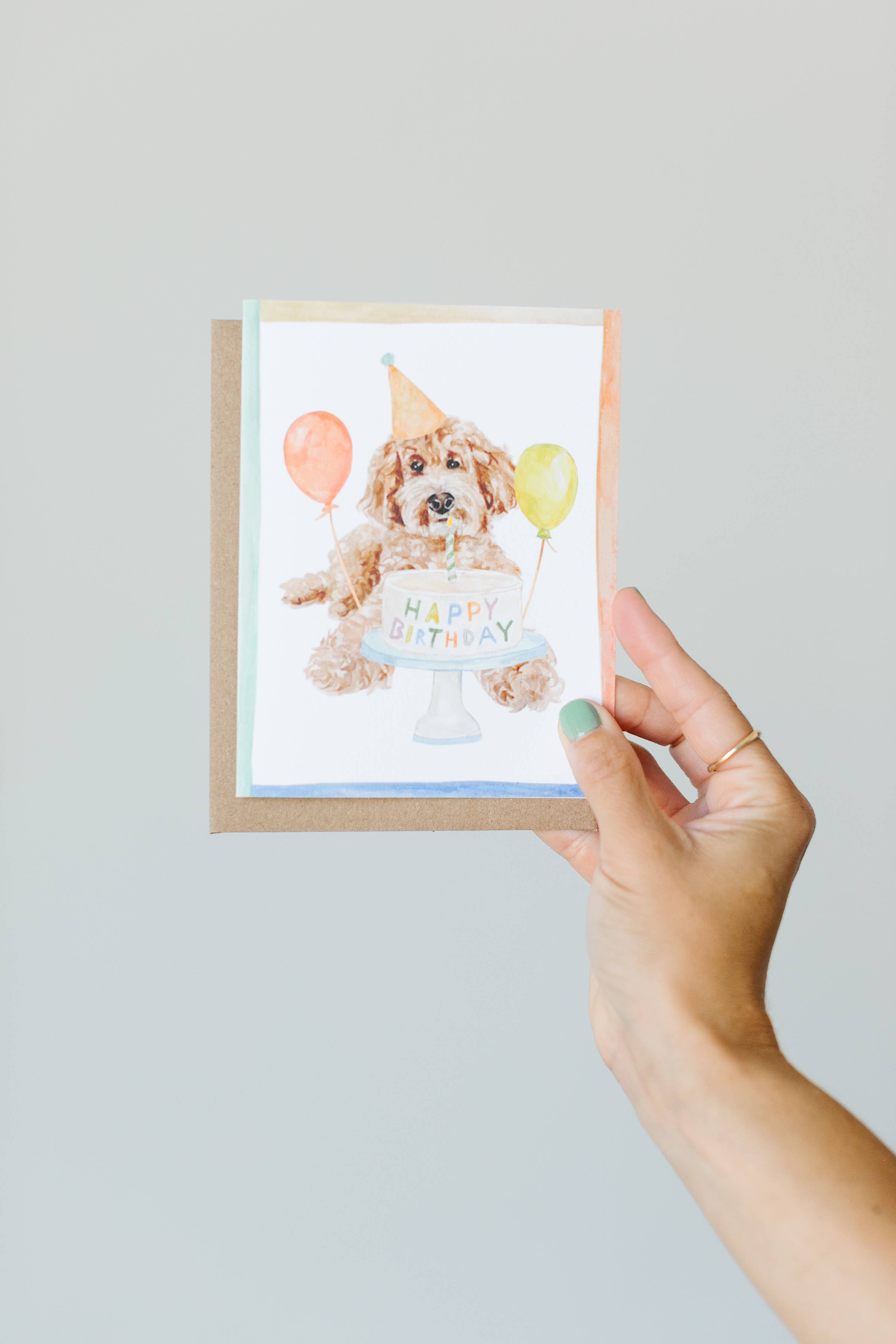 Birthday Dog Card, Goldendoodle Dog Lover Card, A2 Card