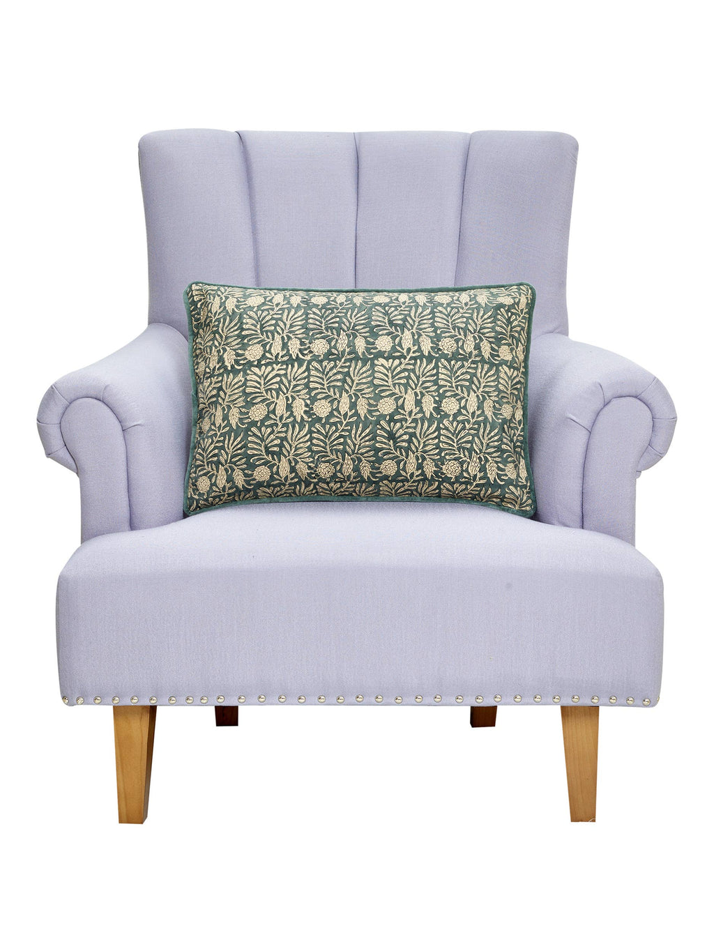Block Print Leaf Squares Pillow