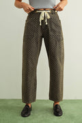 P6685   POLKA DOT PRINTED BARREL PANTS WITH BELT