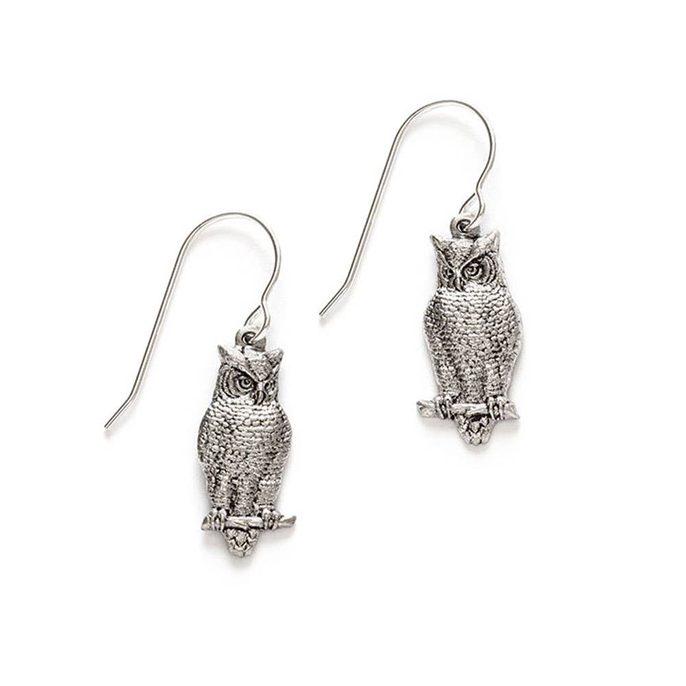 Wise Owl Drop Earrings