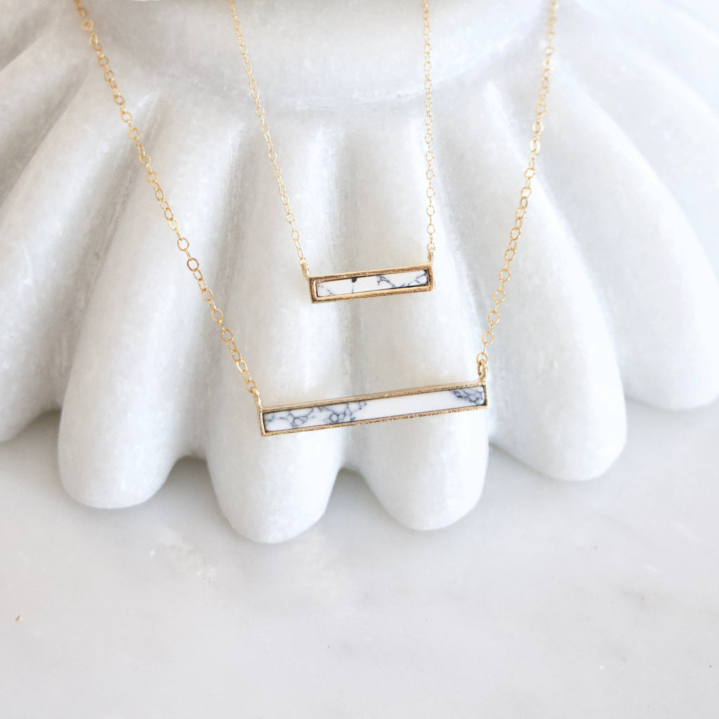 Turquoise Bar Necklace - Gold Filled, Sterling Silver