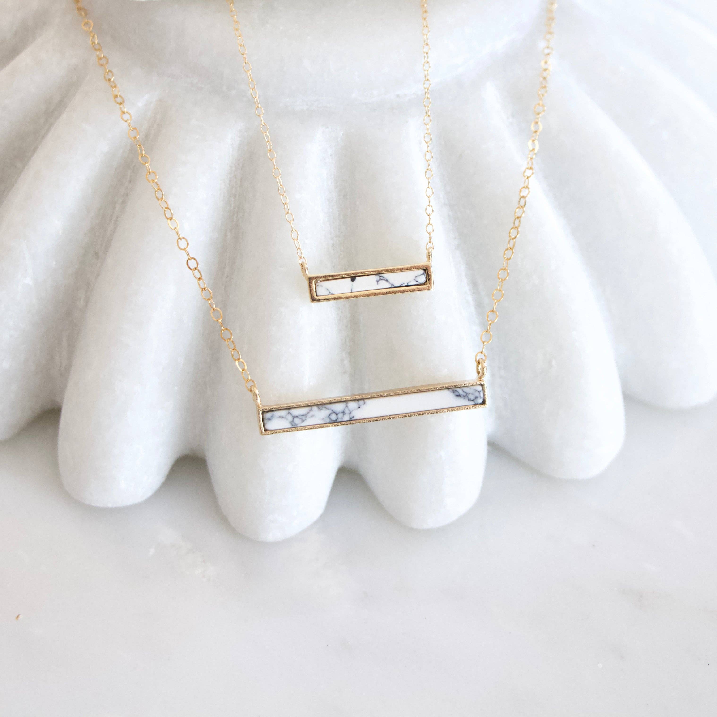 Turquoise Bar Necklace - Gold Filled, Sterling Silver