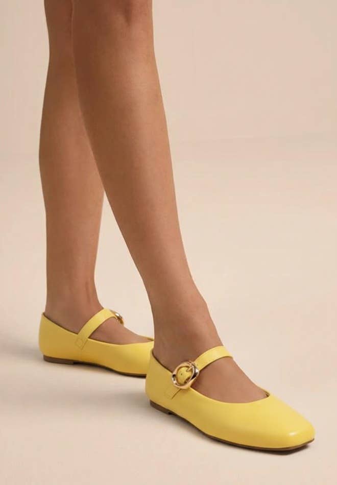 Charlotte-15 Ballet Flat with Sculptural Buckle Accent