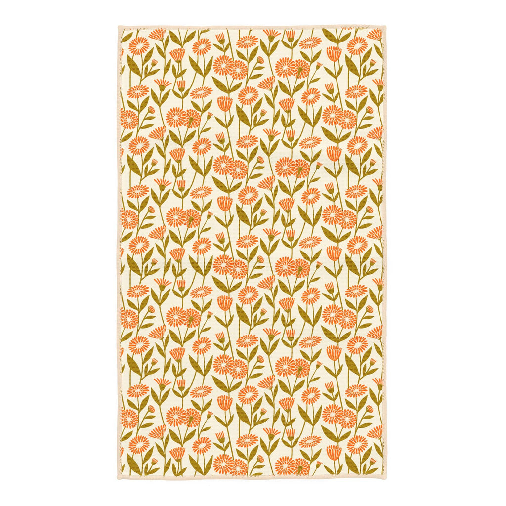 Kitchen Tea Towel Quick Dry | Calendula Flowers