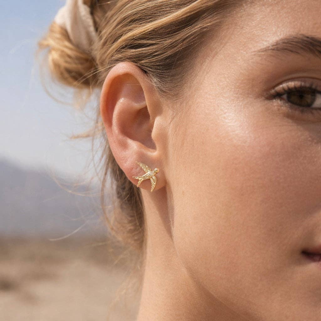 Swallow Stud Earrings