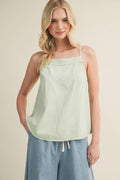 Washed V-Stitch Square Neck Tank