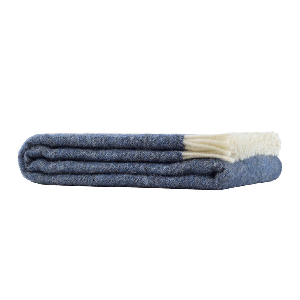 Denim Blue Sheep Pure Wool Throw