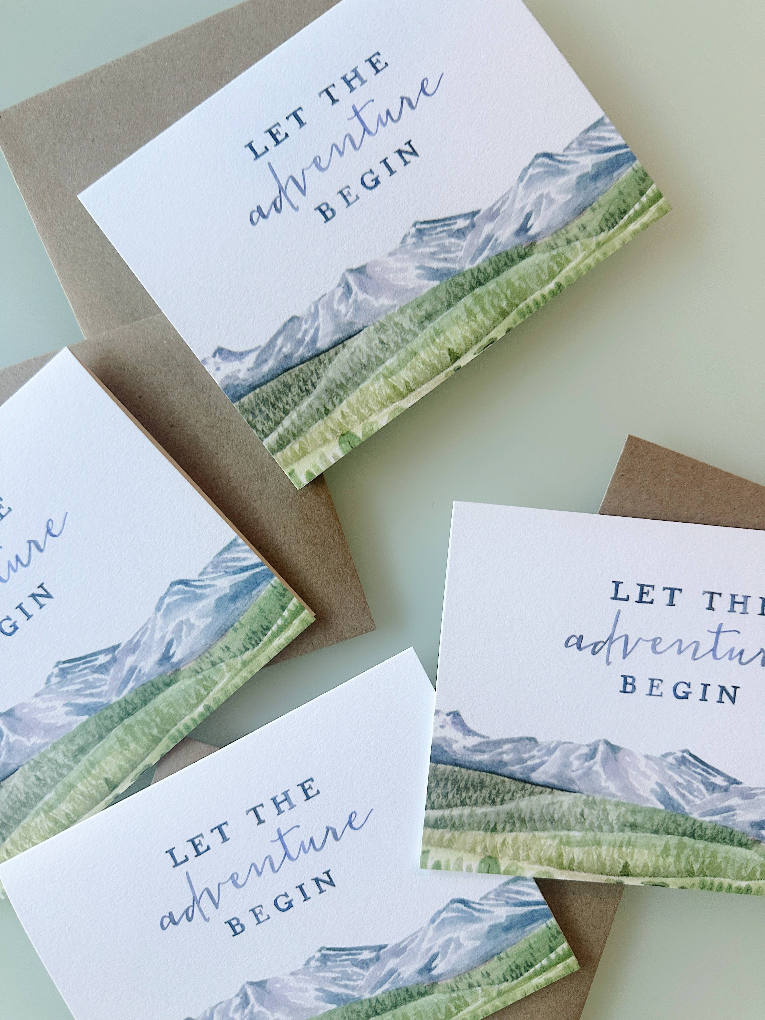 Let The Adventure Begin Greeting Card, Grad or Wedding Card