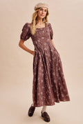 SCOOP NECK FLORAL MAXI DRESS