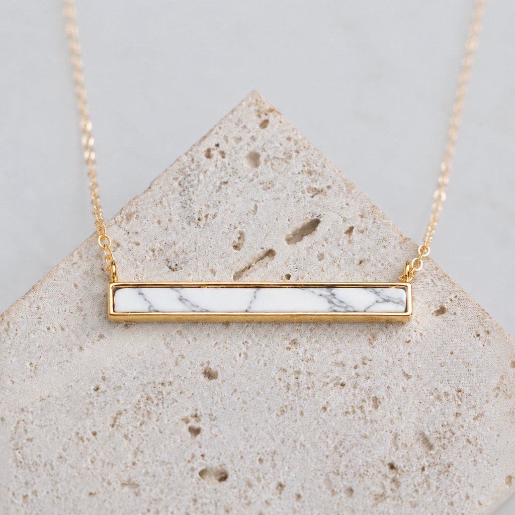 Turquoise Bar Necklace - Gold Filled, Sterling Silver