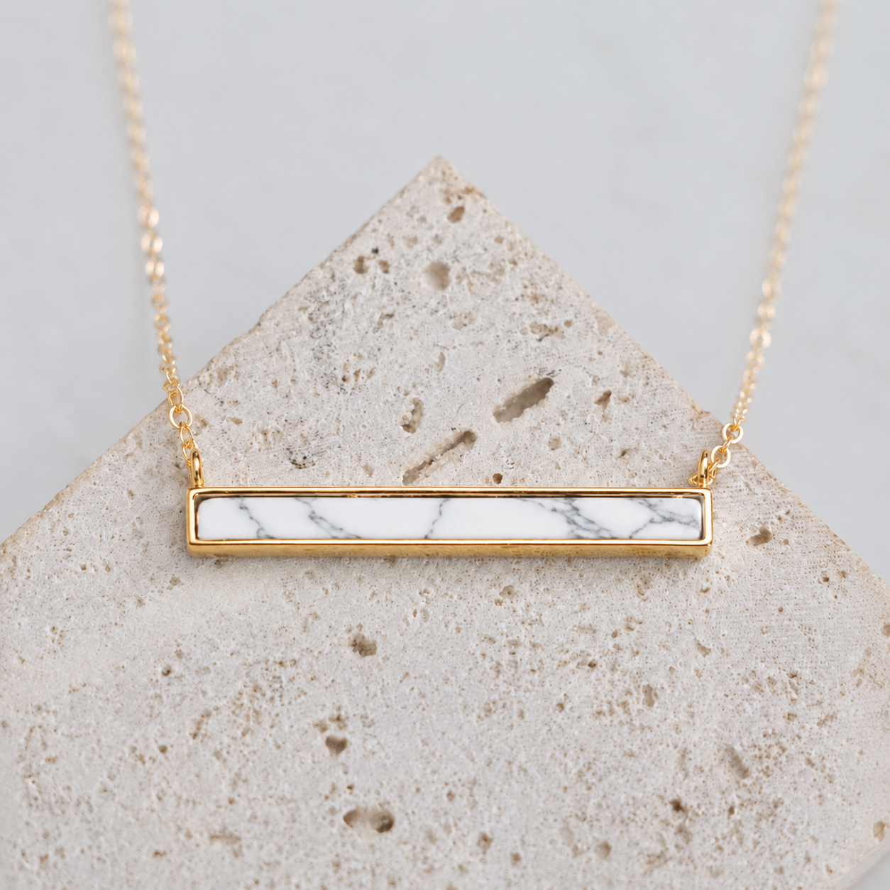 Turquoise Bar Necklace - Gold Filled, Sterling Silver