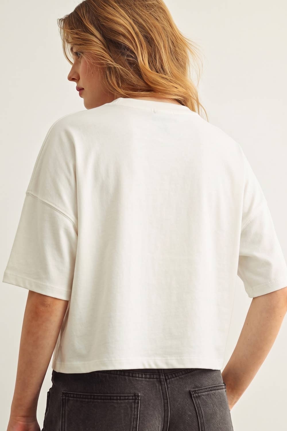 ET7639   BUTTON DOWN ROUND NECK HALF SLEEVE TOP