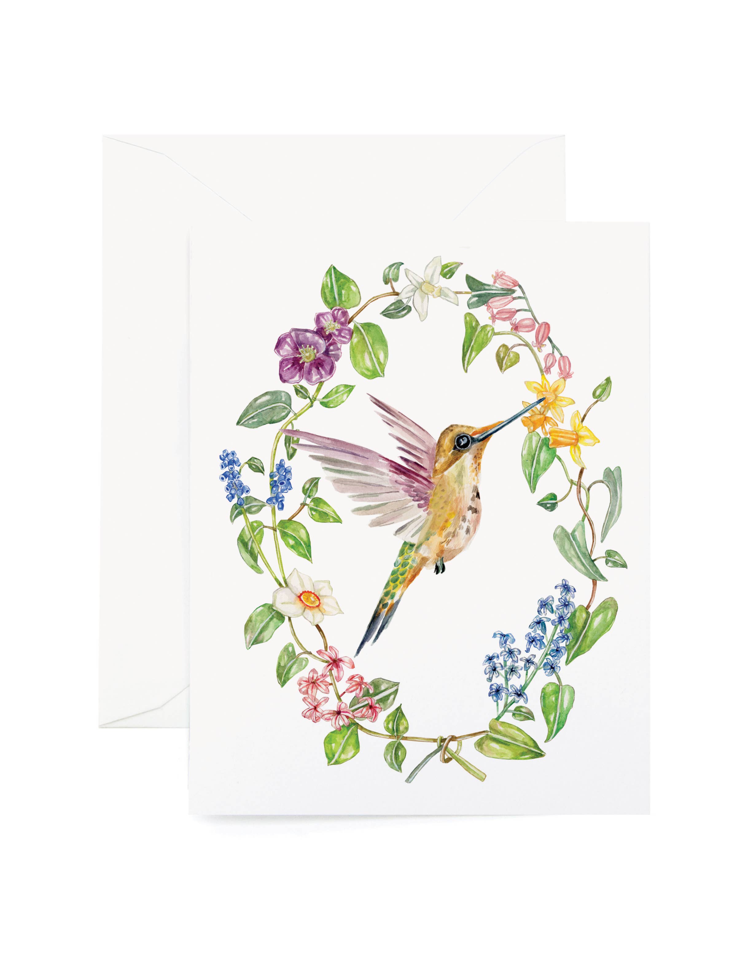Botanic Hummingbird Greeting Card
