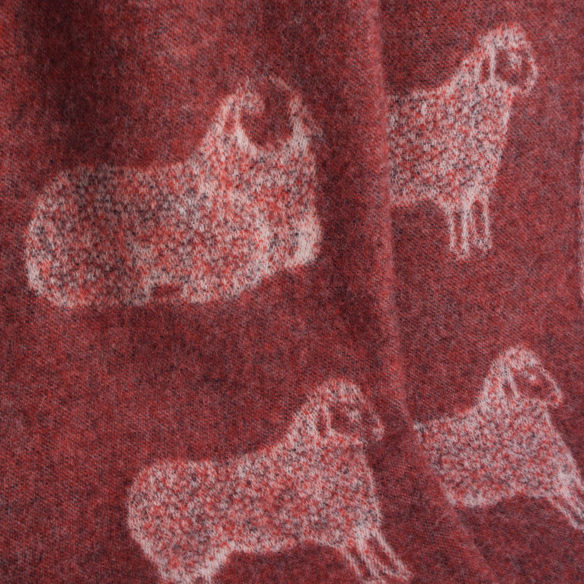 Sheep Burgundy Red Pure Wool Throw