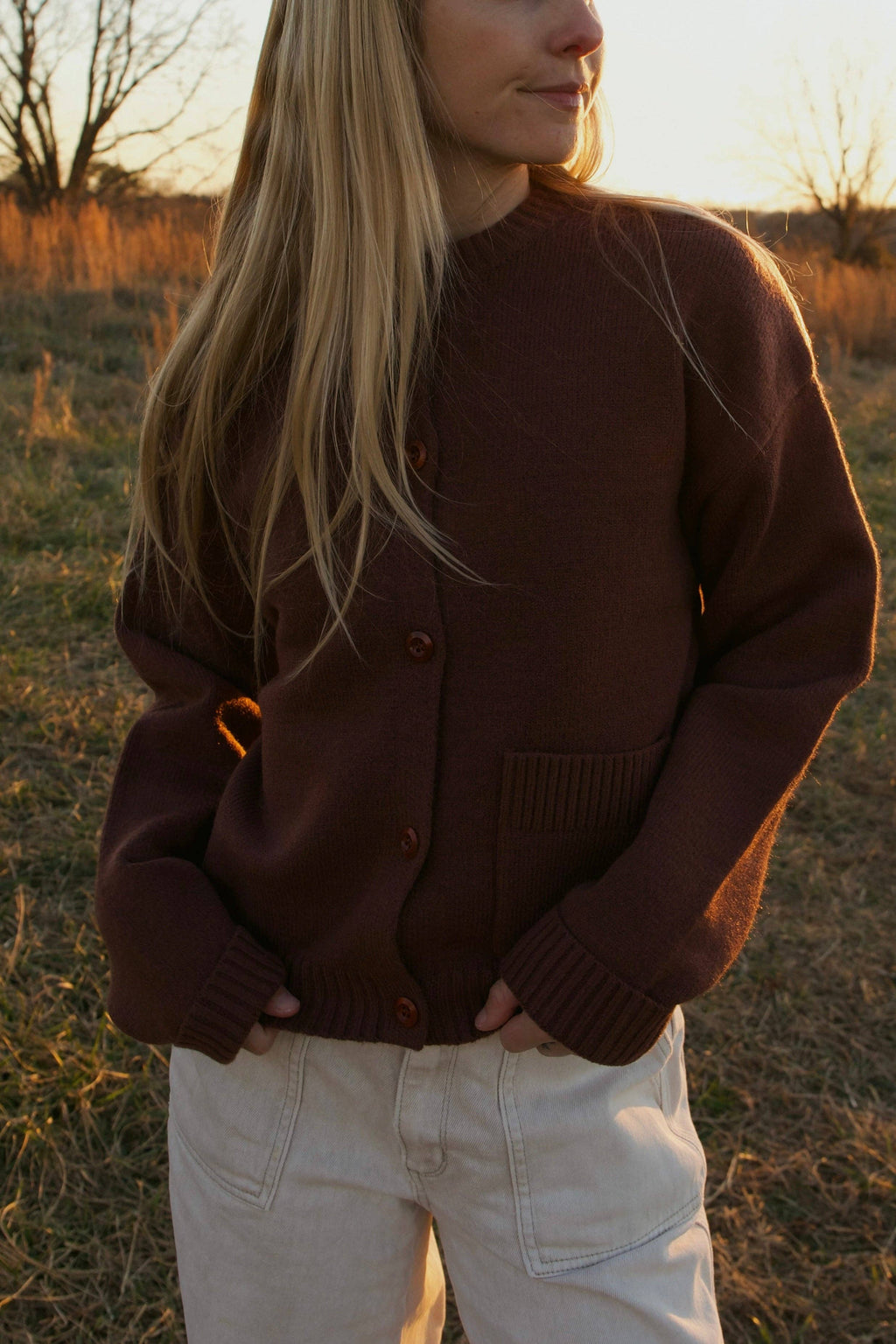 BROWN WOOL CARDIGAN