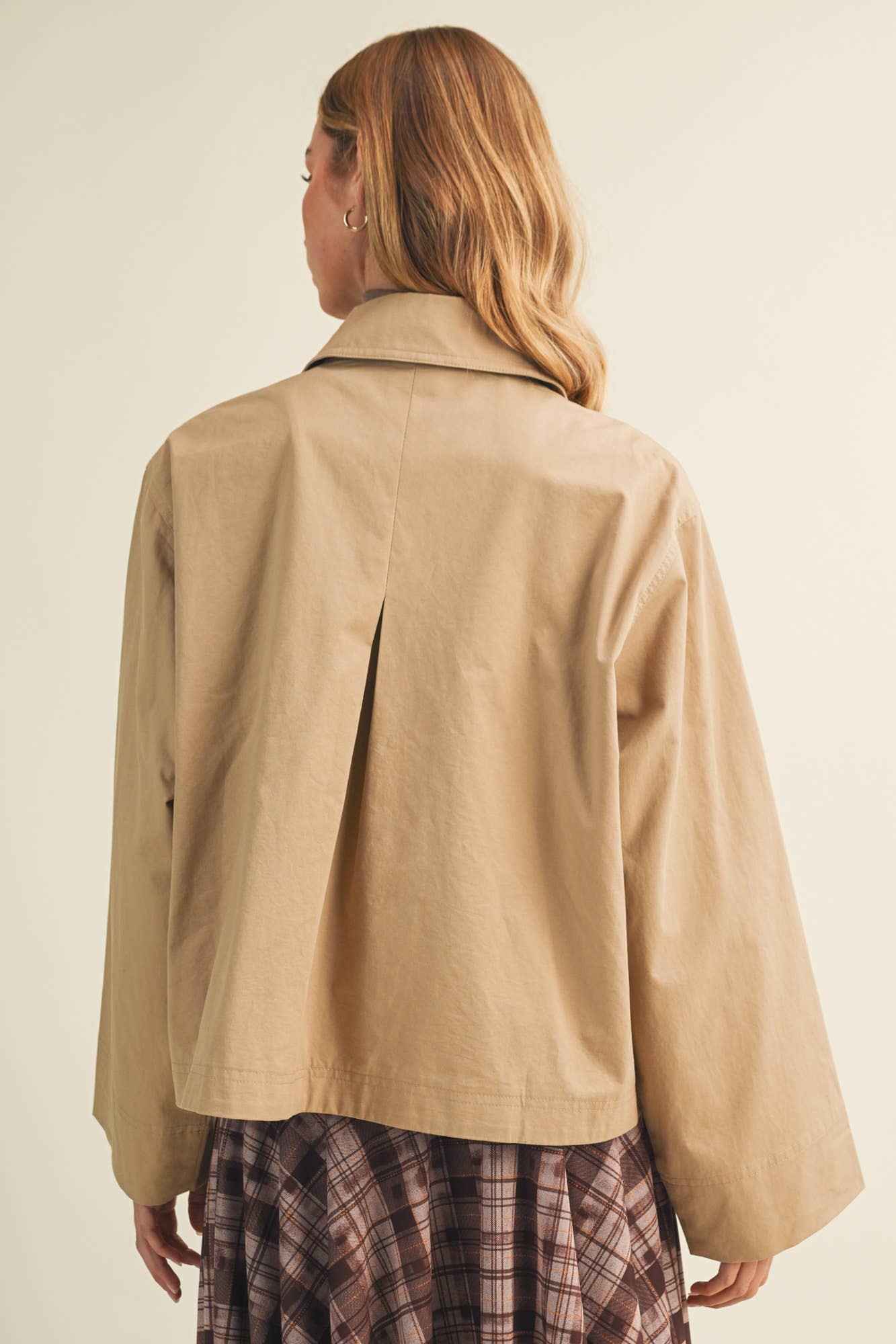 Tie-Front Bell Sleeve Poplin Jacket