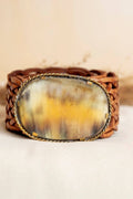 VENUS WIDE BROWN LEATHER BELT