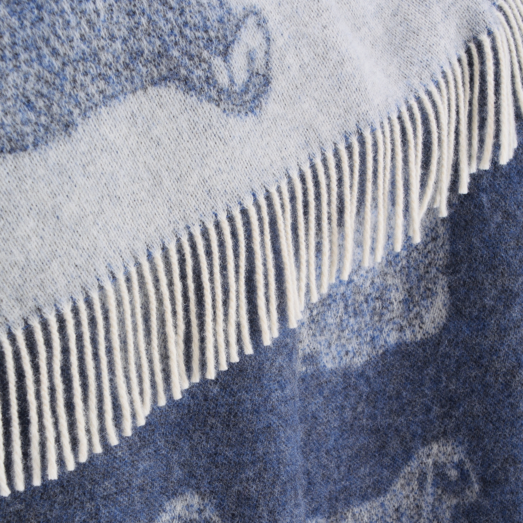 Denim Blue Sheep Pure Wool Throw