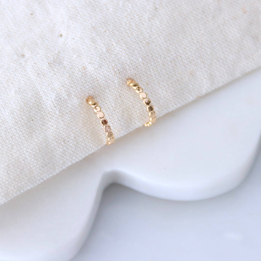Tiny Dot Huggie Hoop Earrings