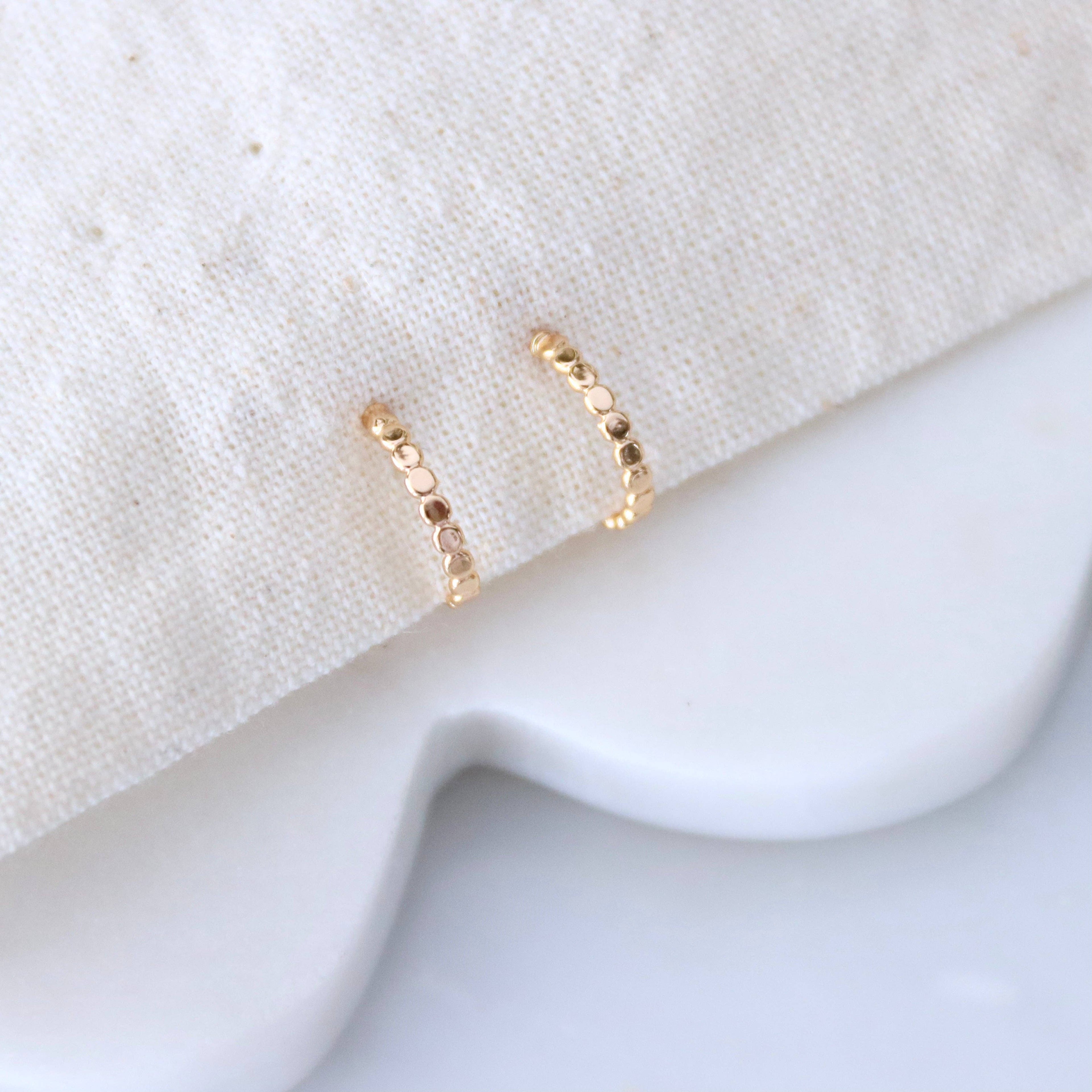 Tiny Dot Huggie Hoop Earrings