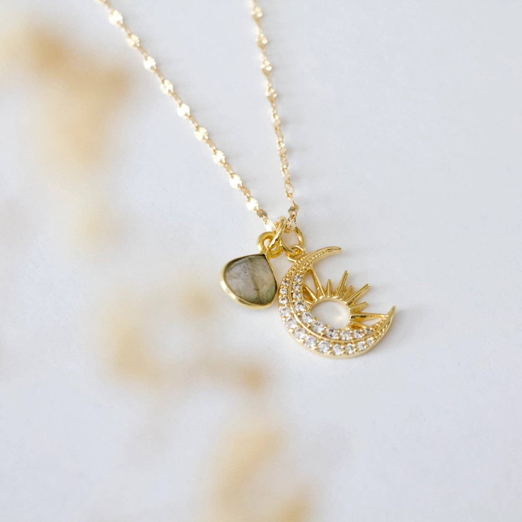 Celestial Necklace - Aquamarine Quartz or Labradorite
