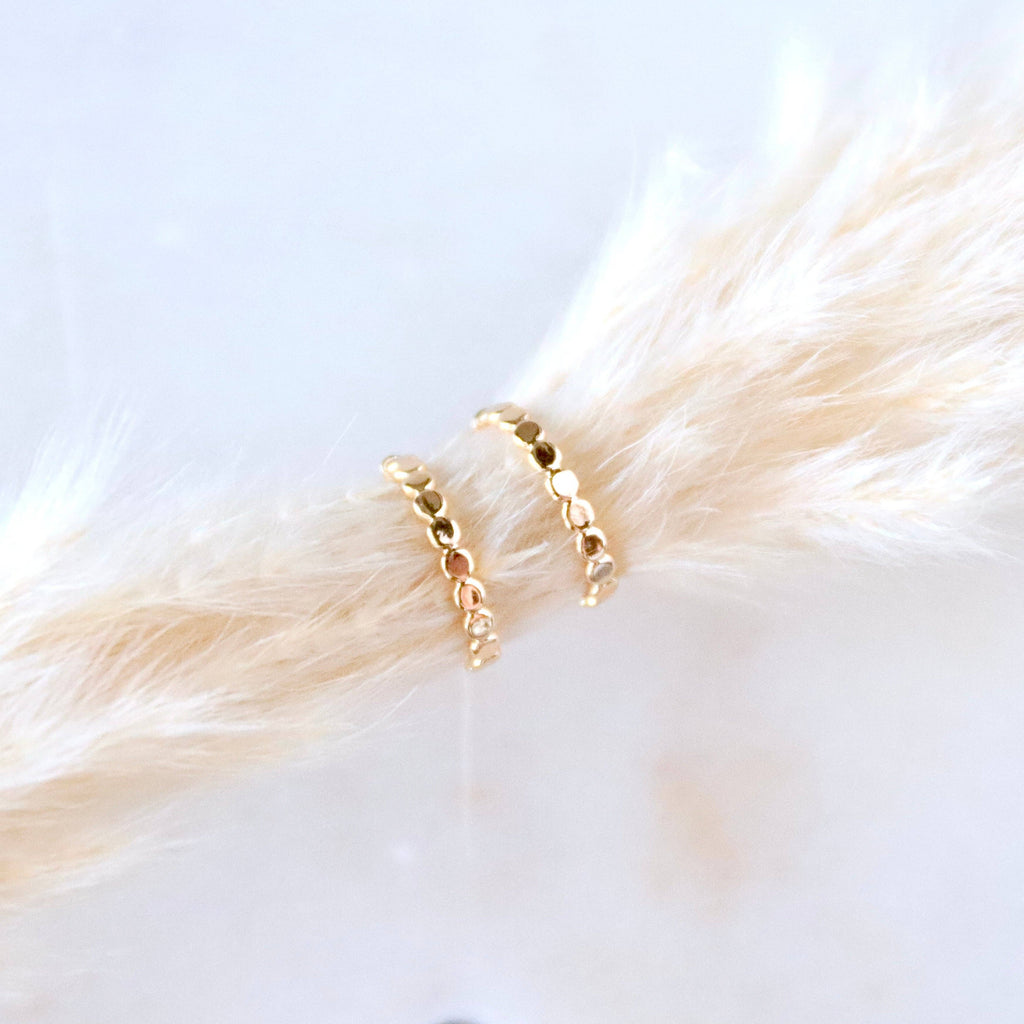 Tiny Dot Huggie Hoop Earrings