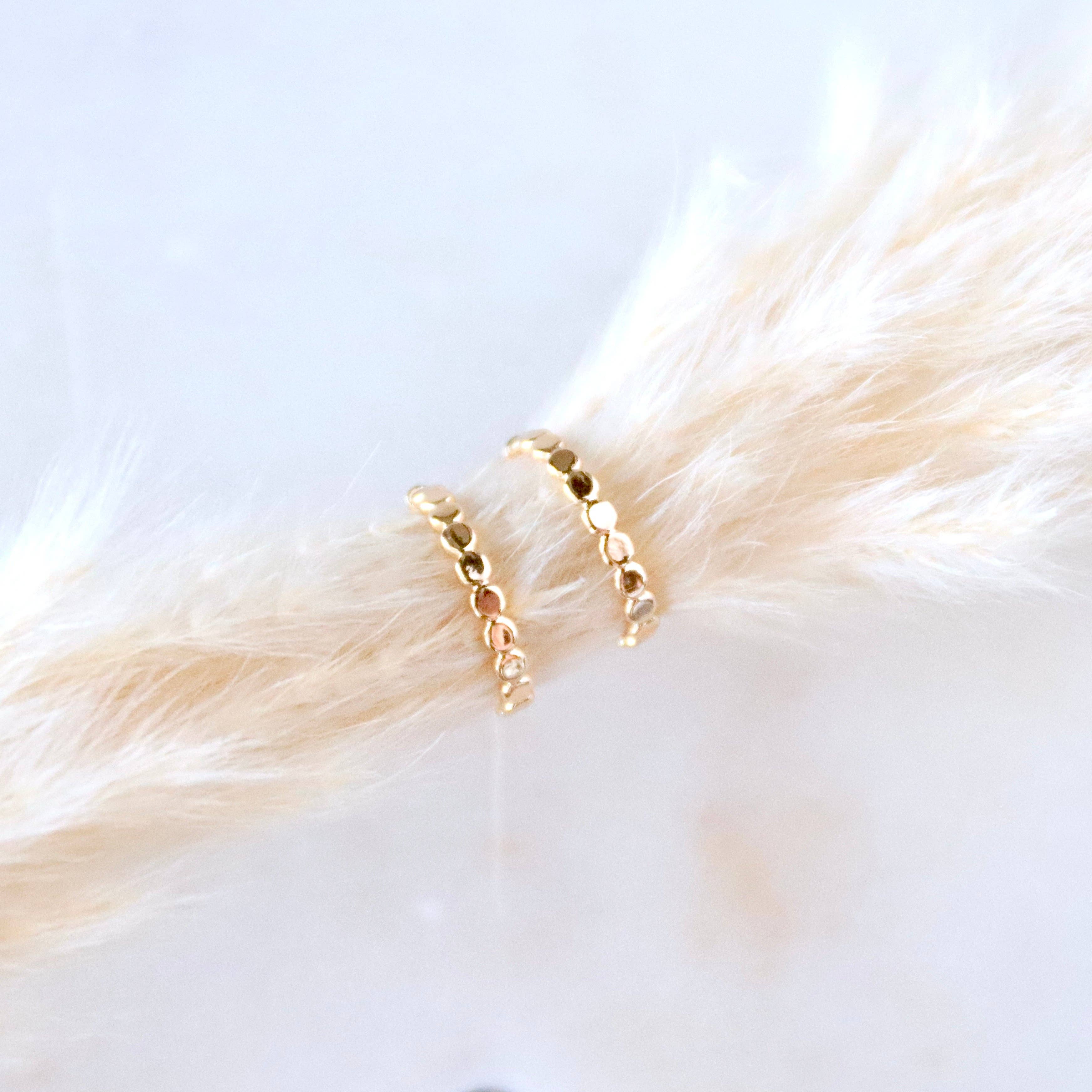 Tiny Dot Huggie Hoop Earrings