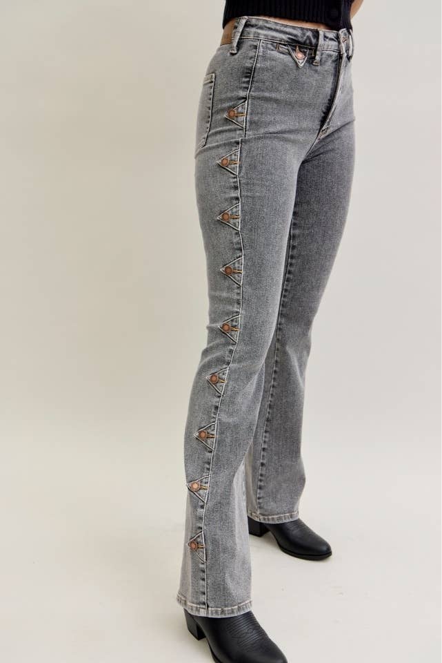 HW Bootcut Western Side Seam & Coin Pkt Detail