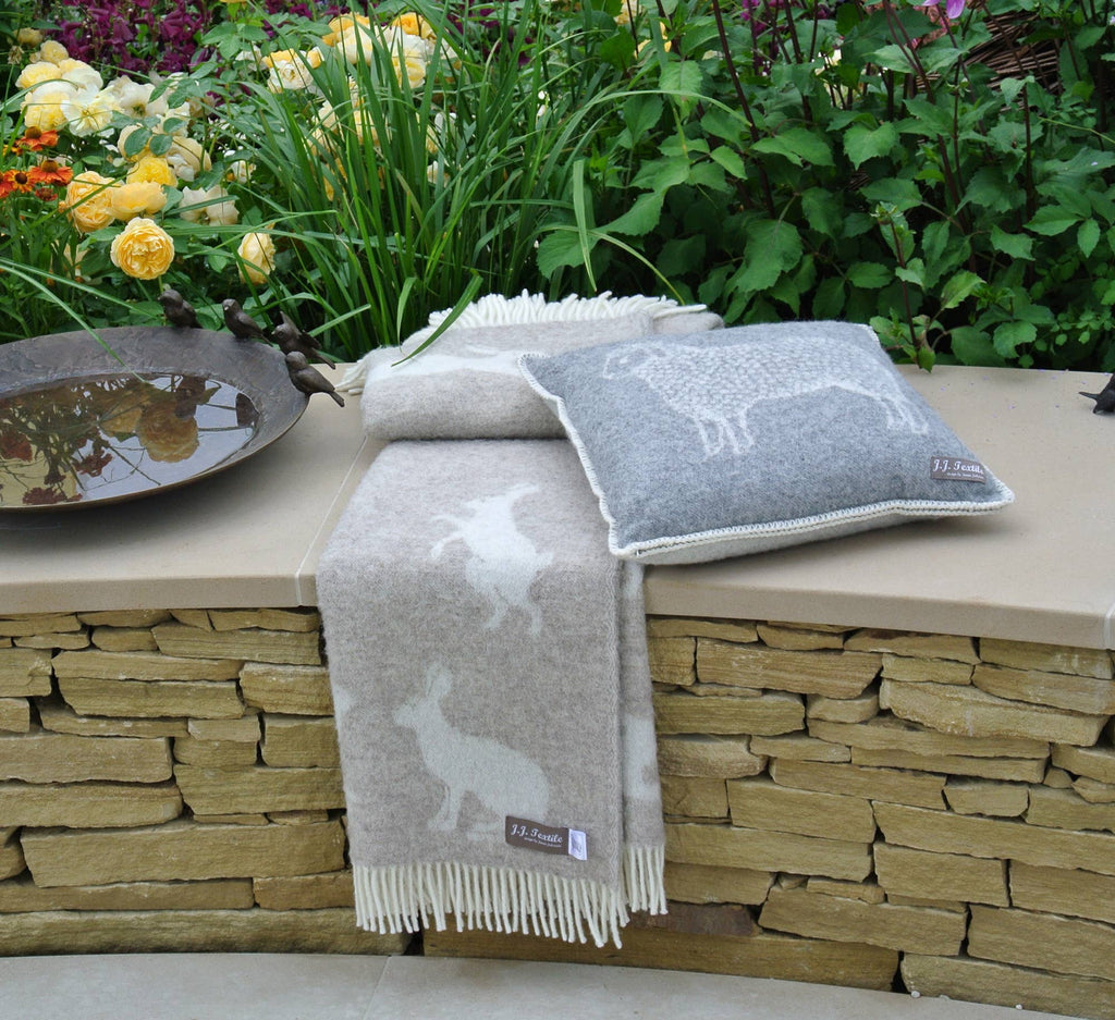 Hares Soft Brown Pure Wool Throw