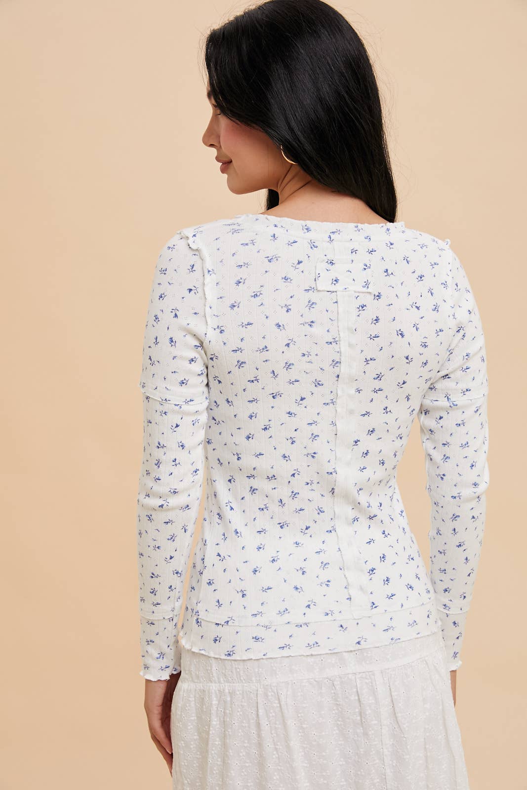 LETTUCE EDGE COTTON FLORAL TOP