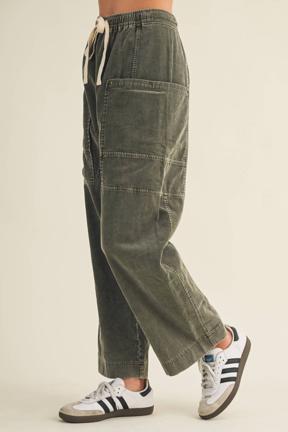 Wide-Leg Garment-Dyed Utility Trousers
