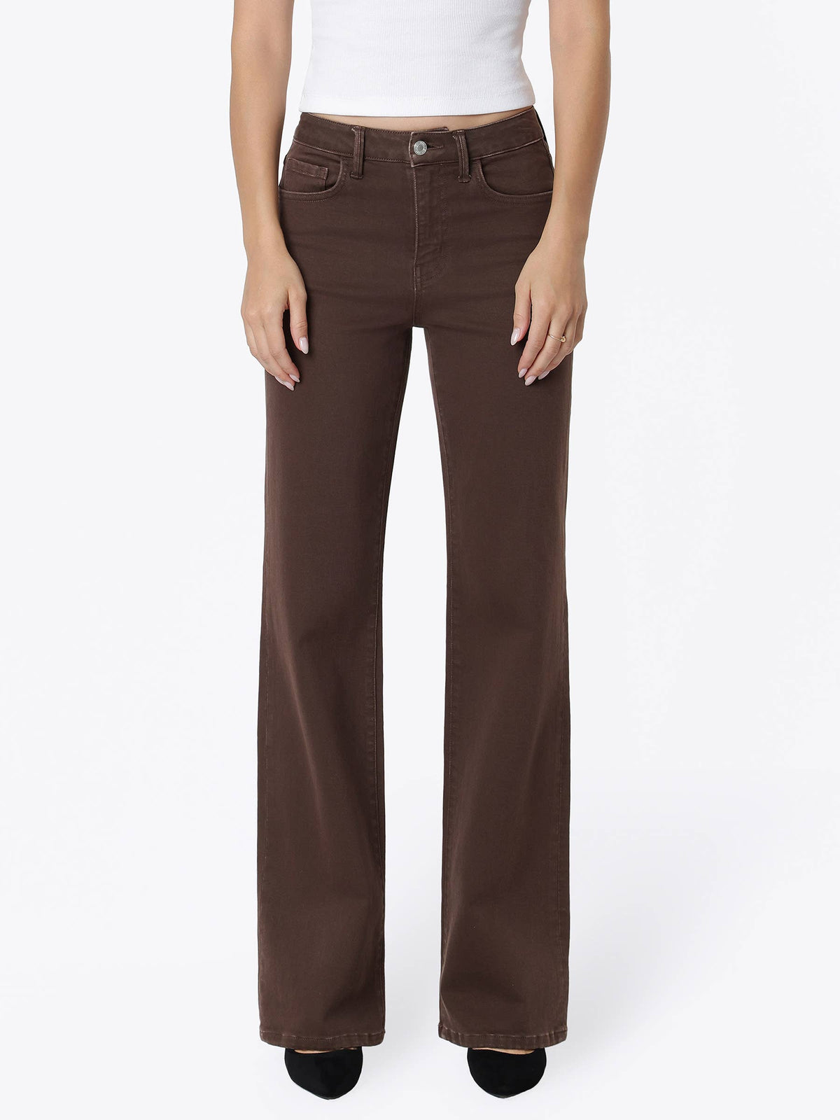 HIGH RISE COLOR SLIM WIDE JEANS T7714SAL