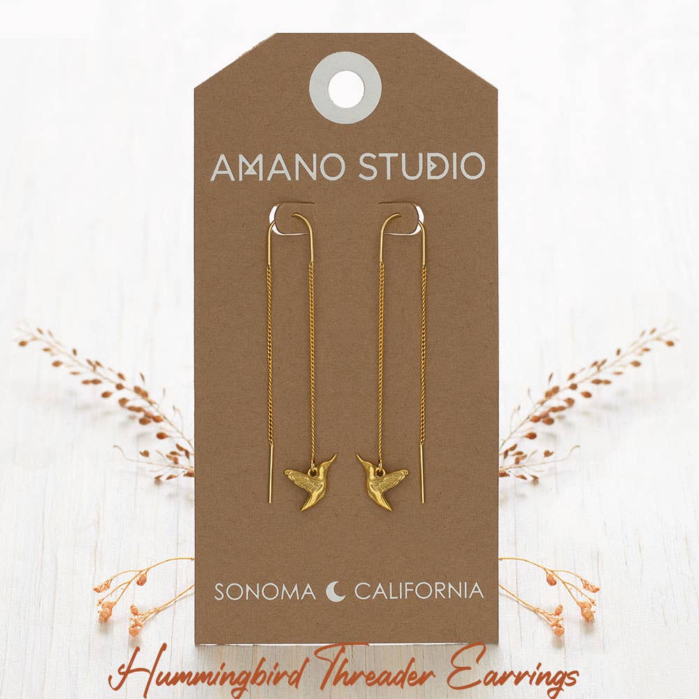 Hummingbird Threader Earrings