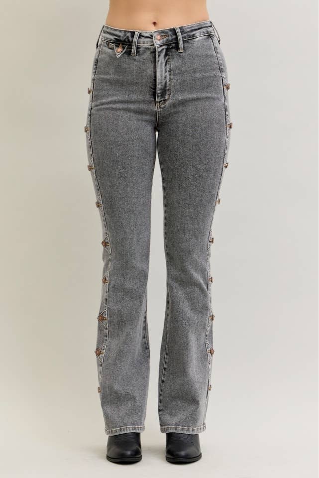 HW Bootcut Western Side Seam & Coin Pkt Detail
