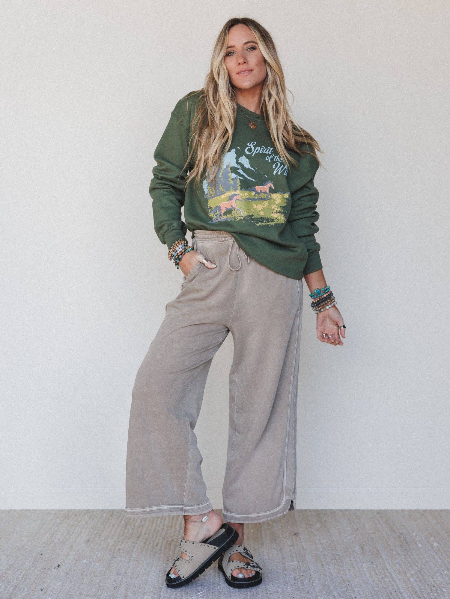 Fall Favorite: So Comfy Wide Leg Pant Cropped Length - Mocha