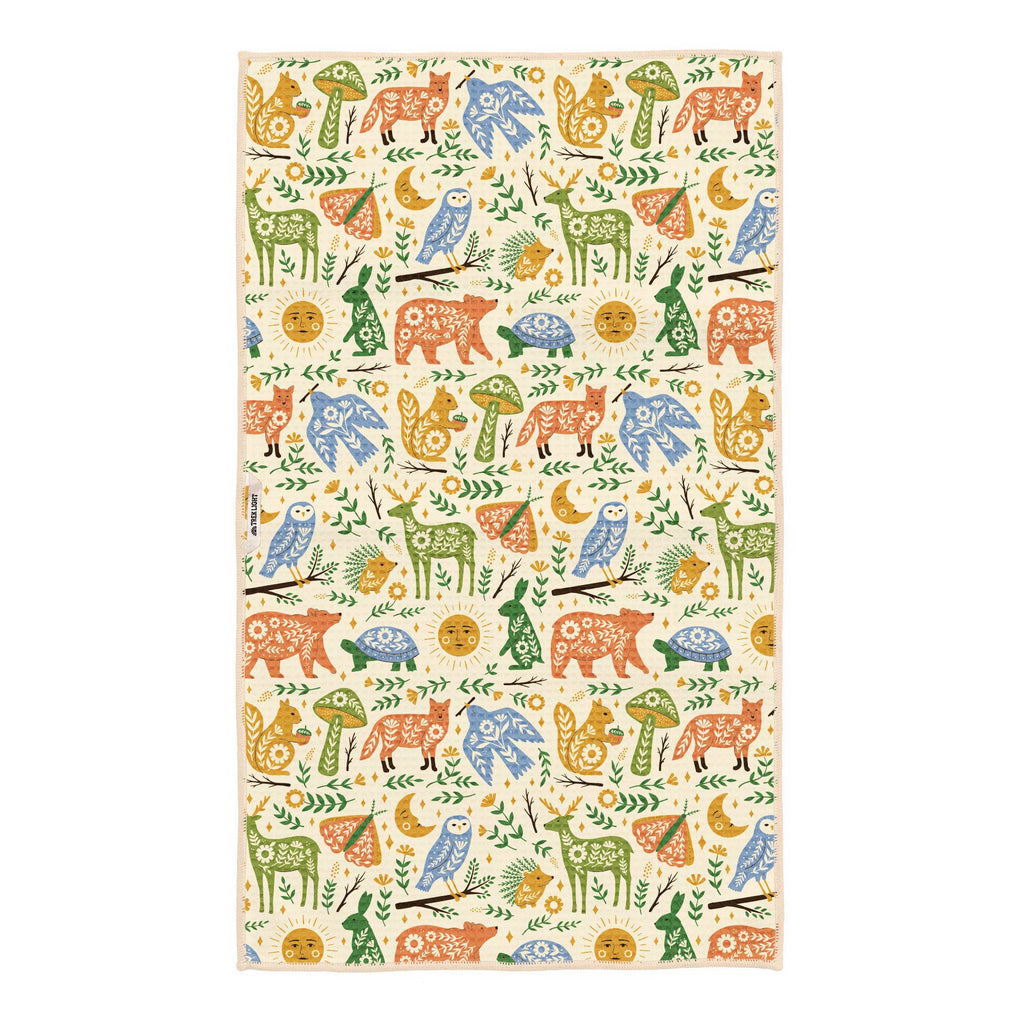 Kitchen Tea Towel Quick Dry | Woodland Friends Animals Print