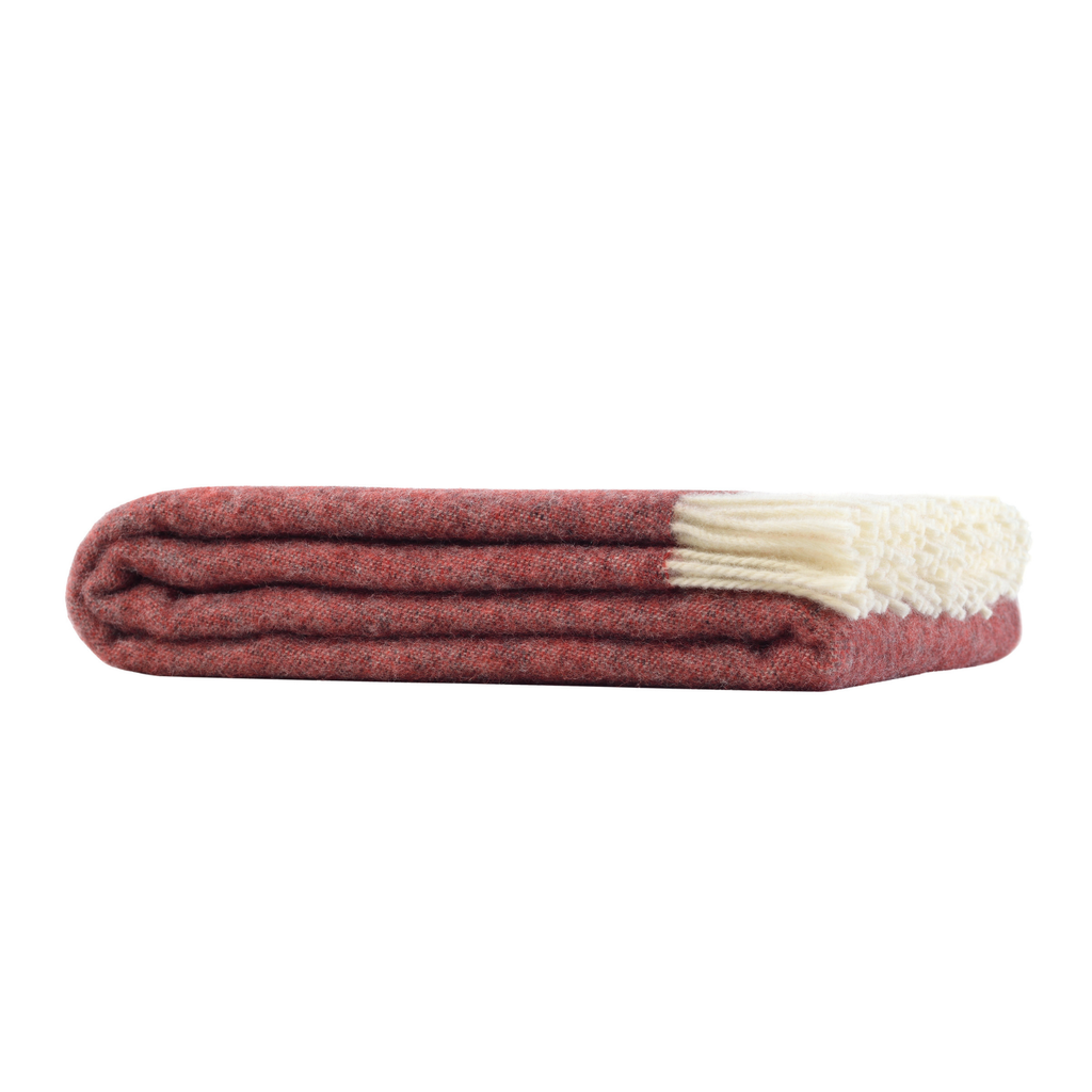 Sheep Burgundy Red Pure Wool Throw