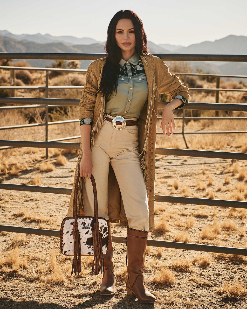 Loyal West Dusty Trail High Boot In Calfskin