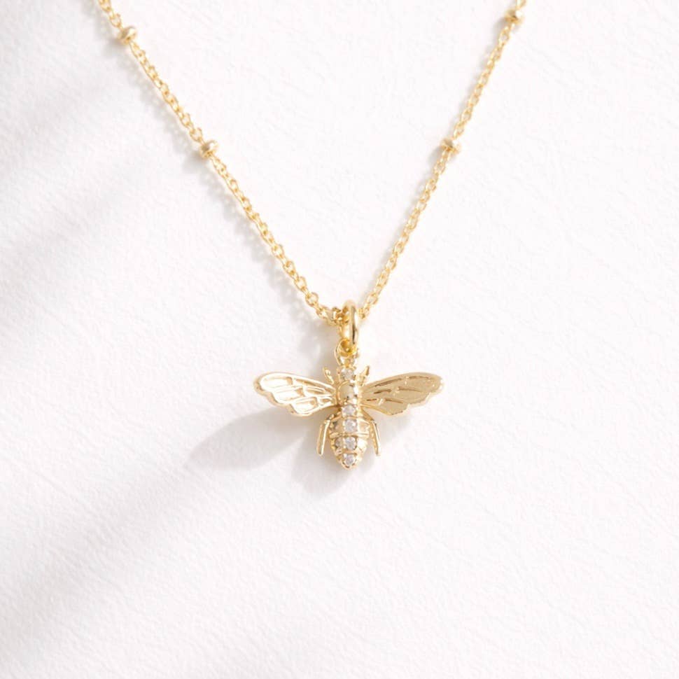 CZ Queen Bee Necklace