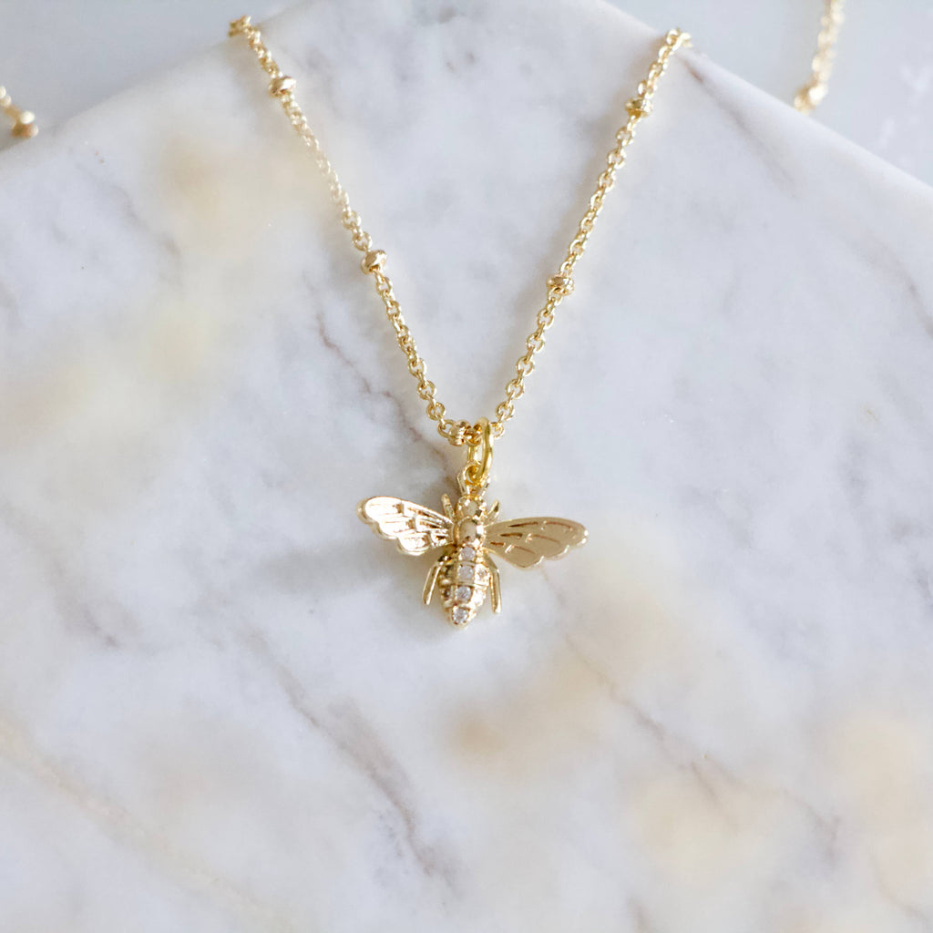 CZ Queen Bee Necklace